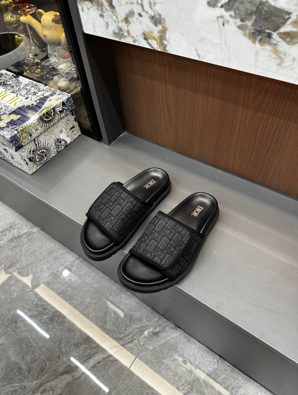 DIOR OBLIQUE VELCRO SLIDES – UNISEX – FULL SET – 1:1 HIGH END