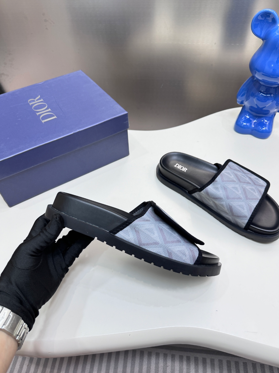 DIOR D-WANDER SLIDES – OBLIQUE JACQUARD – FULL SET – 1:1 HIGH END