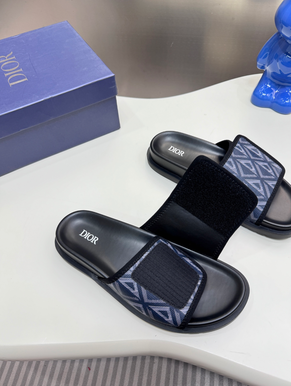 DIOR D-WANDER SLIDES – OBLIQUE JACQUARD – FULL SET – 1:1 HIGH END