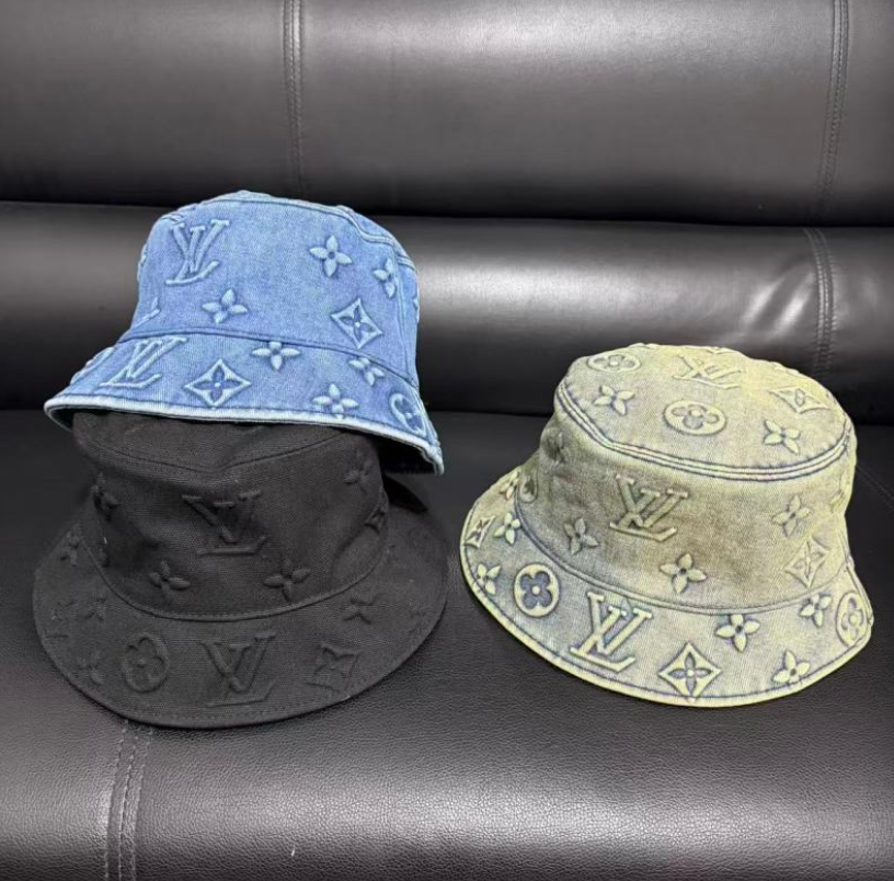 LOUIS VUITTON MONOGRAM WASHED DENIM HAT COLLECTION – BASEBALL CAP & BUCKET HAT – GREEN / JEANS / BLACK – 1:1 HIGH END