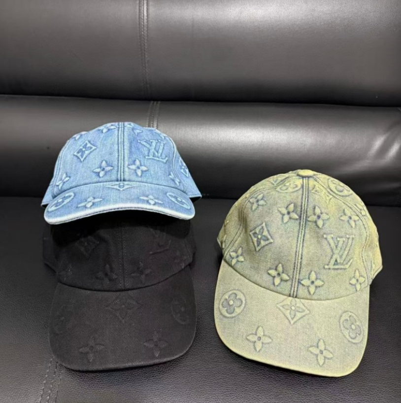 LOUIS VUITTON MONOGRAM WASHED DENIM HAT COLLECTION – BASEBALL CAP & BUCKET HAT – GREEN / JEANS / BLACK – 1:1 HIGH END