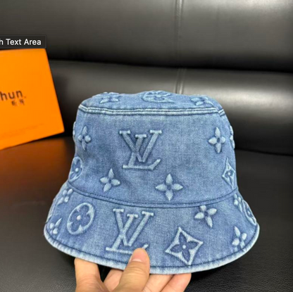 LOUIS VUITTON MONOGRAM WASHED DENIM HAT COLLECTION – BASEBALL CAP & BUCKET HAT – GREEN / JEANS / BLACK – 1:1 HIGH END
