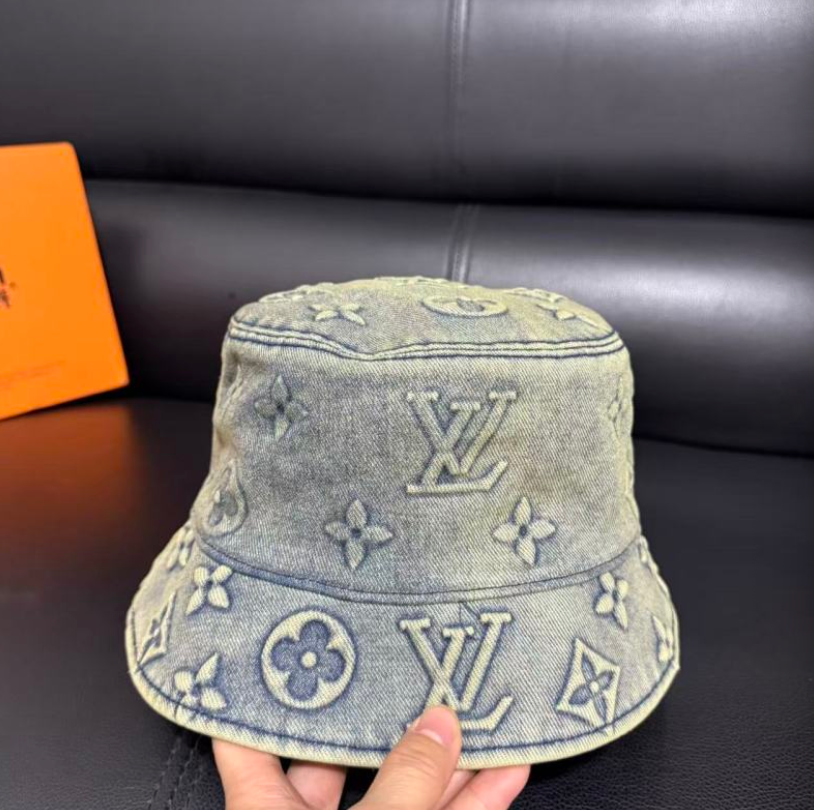 LOUIS VUITTON MONOGRAM WASHED DENIM HAT COLLECTION – BASEBALL CAP & BUCKET HAT – GREEN / JEANS / BLACK – 1:1 HIGH END