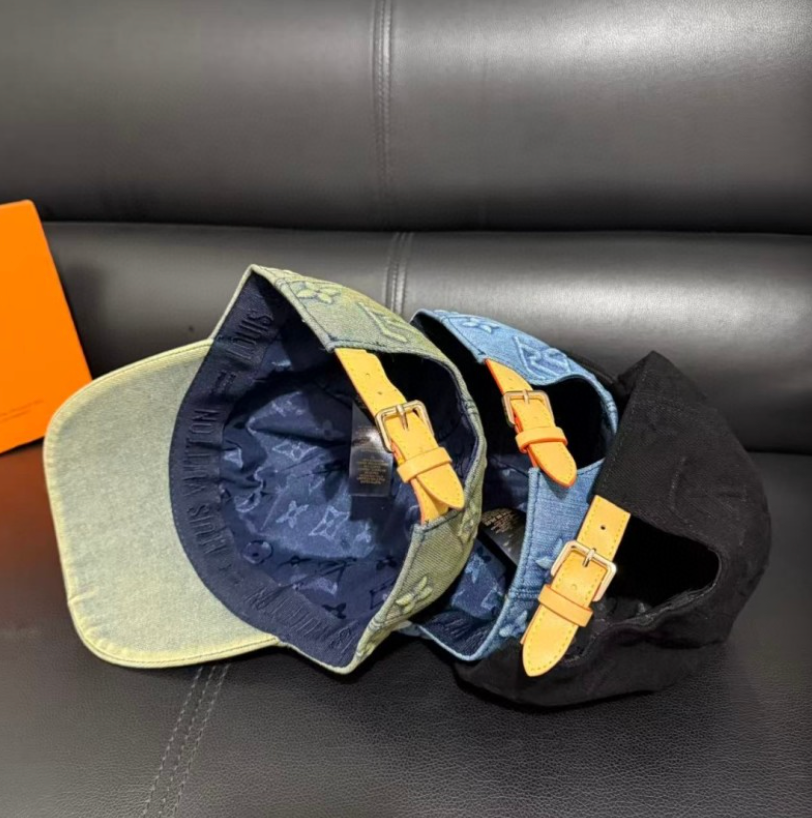 LOUIS VUITTON MONOGRAM WASHED DENIM HAT COLLECTION – BASEBALL CAP & BUCKET HAT – GREEN / JEANS / BLACK – 1:1 HIGH END