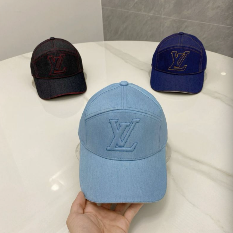 LOUIS VUITTON DENIM LV BASEBALL CAP – DARK BLUE / LIGHT BLUE / BLACK DENIM – 1:1 HIGH END
