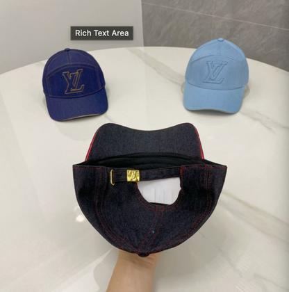 LOUIS VUITTON DENIM LV BASEBALL CAP – DARK BLUE / LIGHT BLUE / BLACK DENIM – 1:1 HIGH END