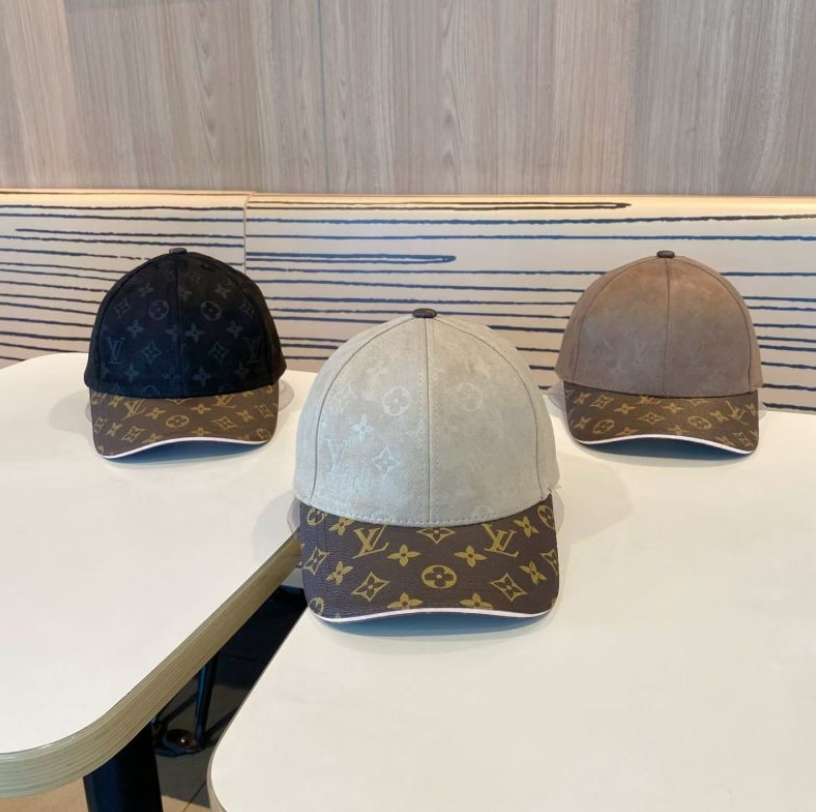LOUIS VUITTON MONOGRAM SUEDE BASEBALL CAP – BLACK / TAUPE / LIGHT GREY – 1:1 HIGH END