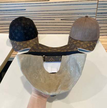 LOUIS VUITTON MONOGRAM SUEDE BASEBALL CAP – BLACK / TAUPE / LIGHT GREY – 1:1 HIGH END