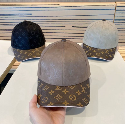 LOUIS VUITTON MONOGRAM SUEDE BASEBALL CAP – BLACK / TAUPE / LIGHT GREY – 1:1 HIGH END