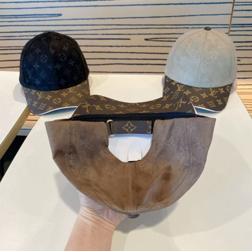 LOUIS VUITTON MONOGRAM SUEDE BASEBALL CAP – BLACK / TAUPE / LIGHT GREY – 1:1 HIGH END