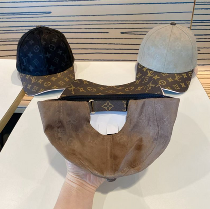 LOUIS VUITTON MONOGRAM SUEDE BASEBALL CAP – BLACK / TAUPE / LIGHT GREY – 1:1 HIGH END