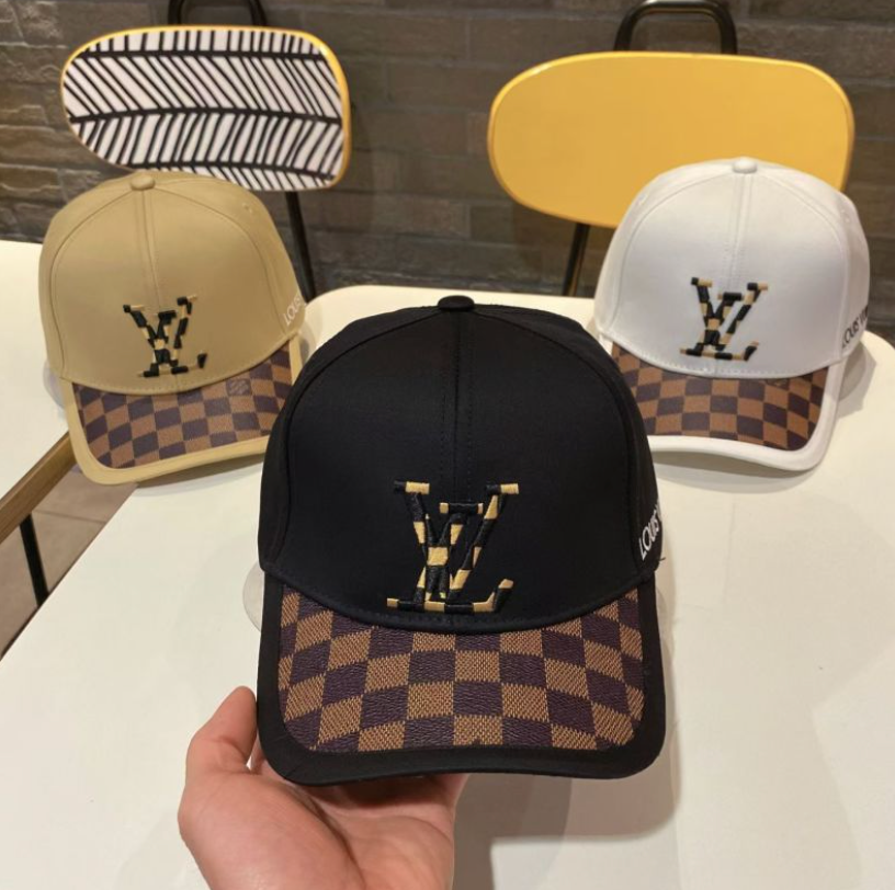 LOUIS VUITTON PIXEL LV DAMIER BASEBALL CAP – WHITE / BLACK / BEIGE – 1:1 HIGH END