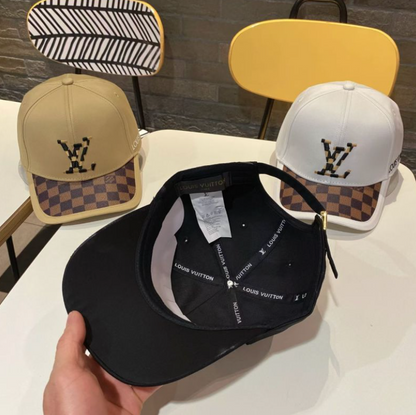 LOUIS VUITTON PIXEL LV DAMIER BASEBALL CAP – WHITE / BLACK / BEIGE – 1:1 HIGH END