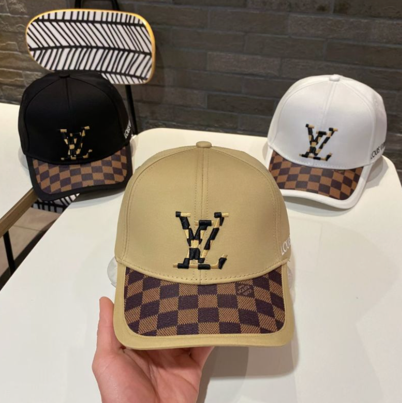 LOUIS VUITTON PIXEL LV DAMIER BASEBALL CAP – WHITE / BLACK / BEIGE – 1:1 HIGH END