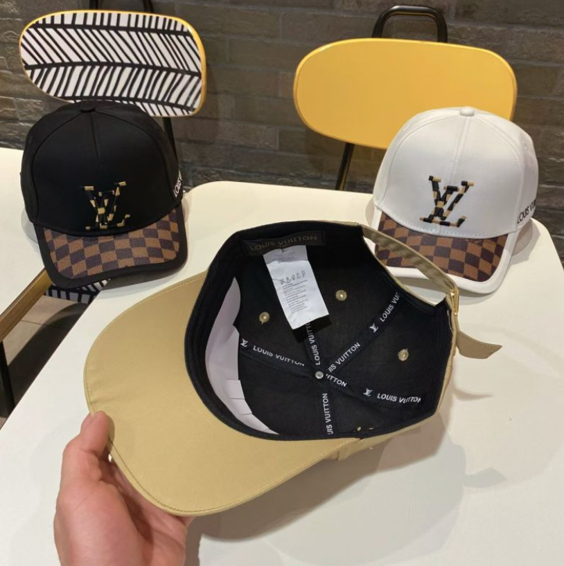 LOUIS VUITTON PIXEL LV DAMIER BASEBALL CAP – WHITE / BLACK / BEIGE – 1:1 HIGH END
