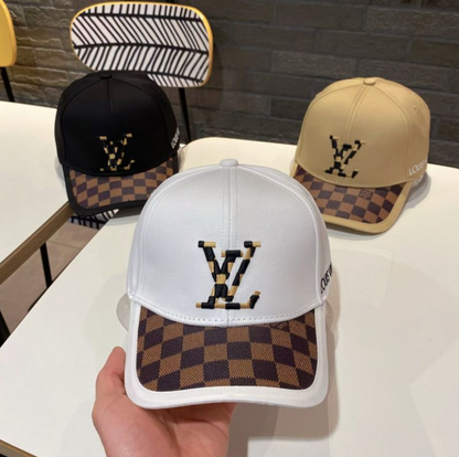 LOUIS VUITTON PIXEL LV DAMIER BASEBALL CAP – WHITE / BLACK / BEIGE – 1:1 HIGH END