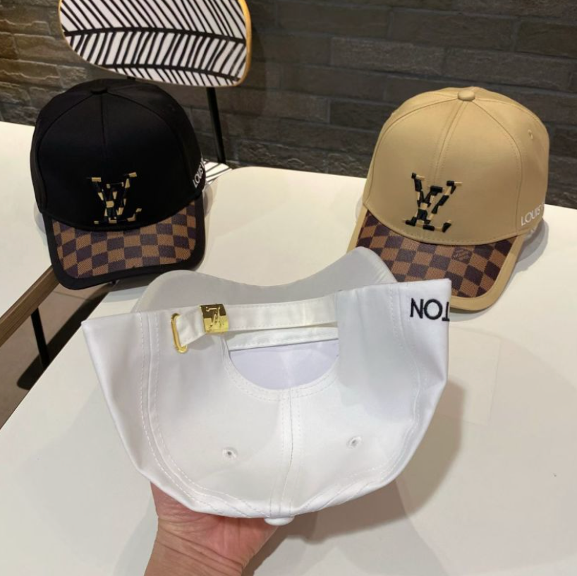 LOUIS VUITTON PIXEL LV DAMIER BASEBALL CAP – WHITE / BLACK / BEIGE – 1:1 HIGH END