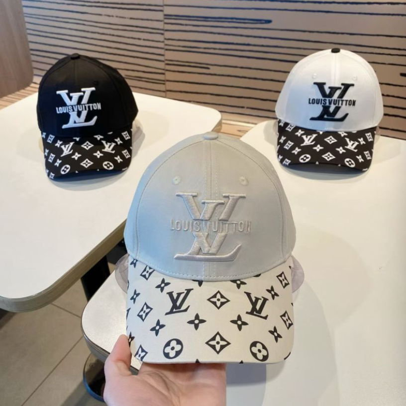 LOUIS VUITTON MONOGRAM CANVAS BRIM BASEBALL CAP – BLACK / WHITE / TWO-TONE  – 1:1 HIGH END