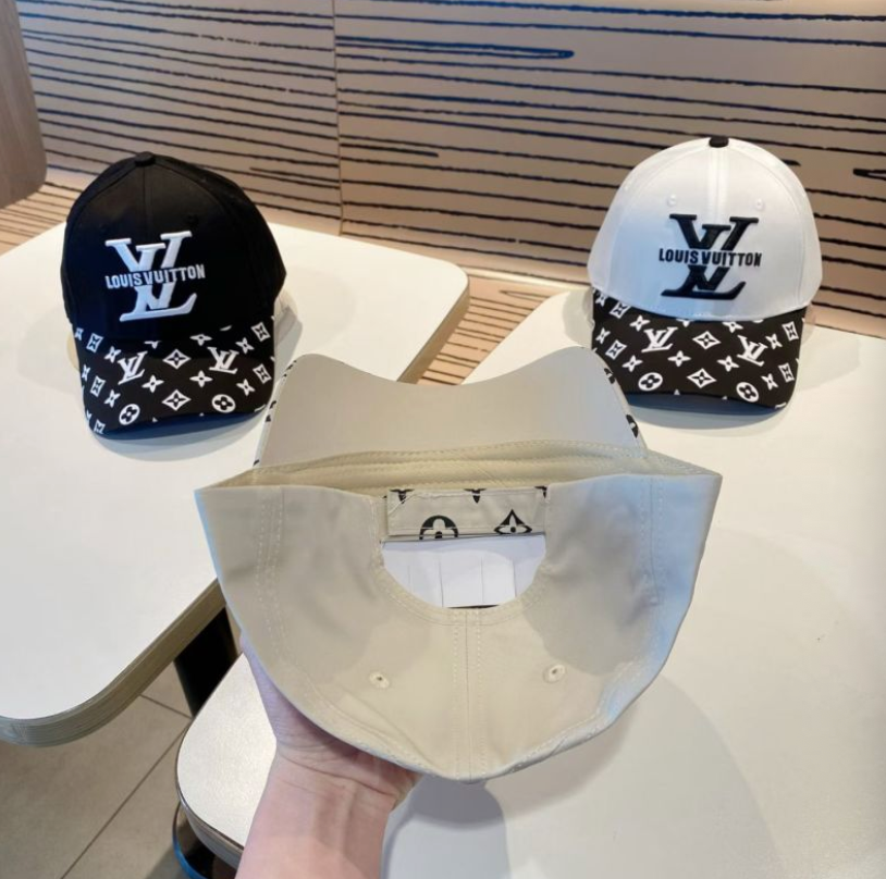 LOUIS VUITTON MONOGRAM CANVAS BRIM BASEBALL CAP – BLACK / WHITE / TWO-TONE  – 1:1 HIGH END