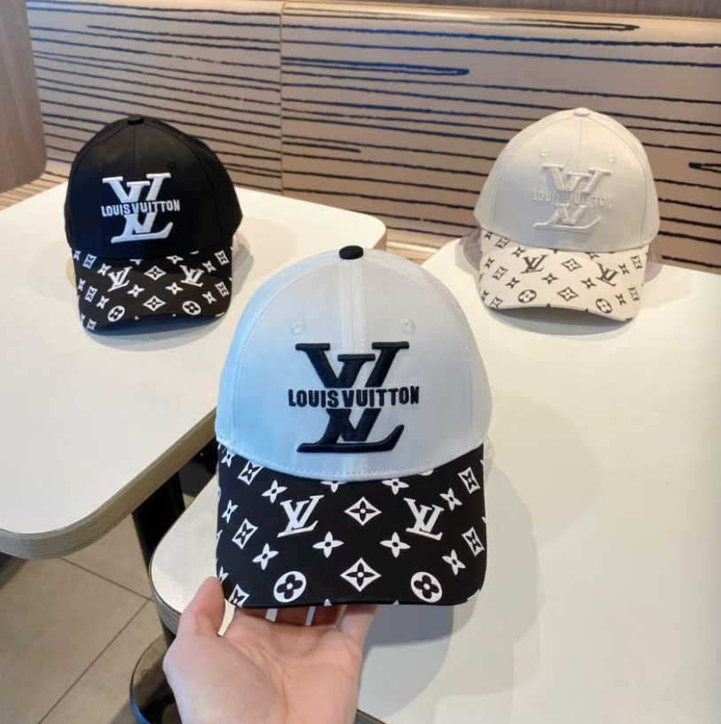 LOUIS VUITTON MONOGRAM CANVAS BRIM BASEBALL CAP – BLACK / WHITE / TWO-TONE  – 1:1 HIGH END