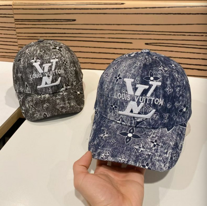 LOUIS VUITTON MONOGRAM WASHED DENIM BASEBALL CAP – BLUE / BLACK – 1:1 HIGH END
