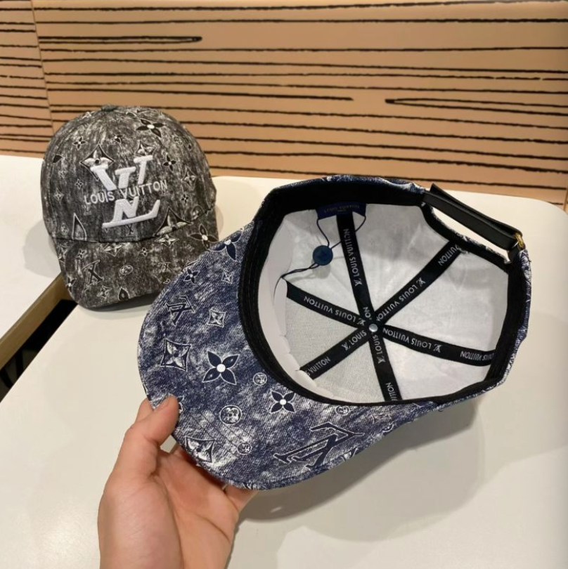 LOUIS VUITTON MONOGRAM WASHED DENIM BASEBALL CAP – BLUE / BLACK – 1:1 HIGH END
