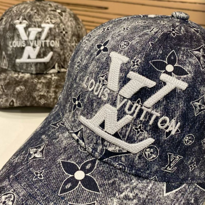 LOUIS VUITTON MONOGRAM WASHED DENIM BASEBALL CAP – BLUE / BLACK – 1:1 HIGH END