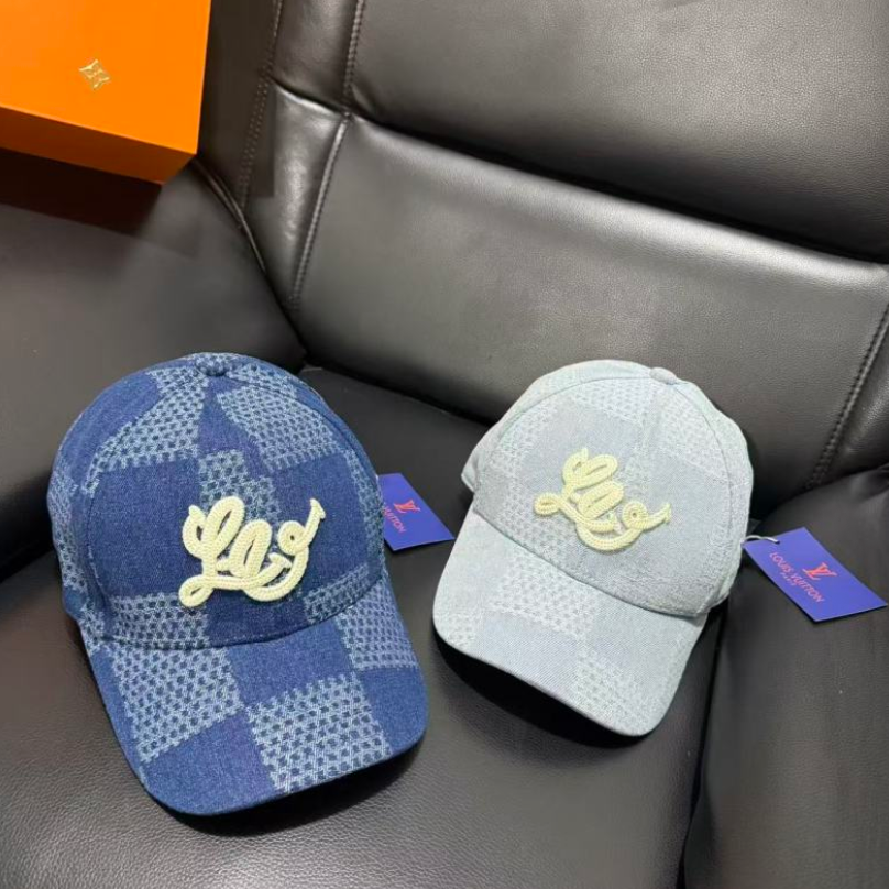 LOUIS VUITTON DAMIER DENIM 3D BASEBALL CAP – BLUE / DARK BLUE  – 1:1 HIGH END