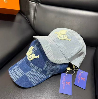 LOUIS VUITTON DAMIER DENIM 3D BASEBALL CAP – BLUE / DARK BLUE  – 1:1 HIGH END