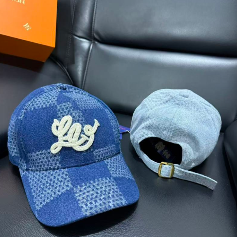 LOUIS VUITTON DAMIER DENIM 3D BASEBALL CAP – BLUE / DARK BLUE  – 1:1 HIGH END