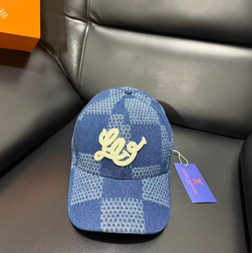 LOUIS VUITTON DAMIER DENIM 3D BASEBALL CAP – BLUE / DARK BLUE  – 1:1 HIGH END
