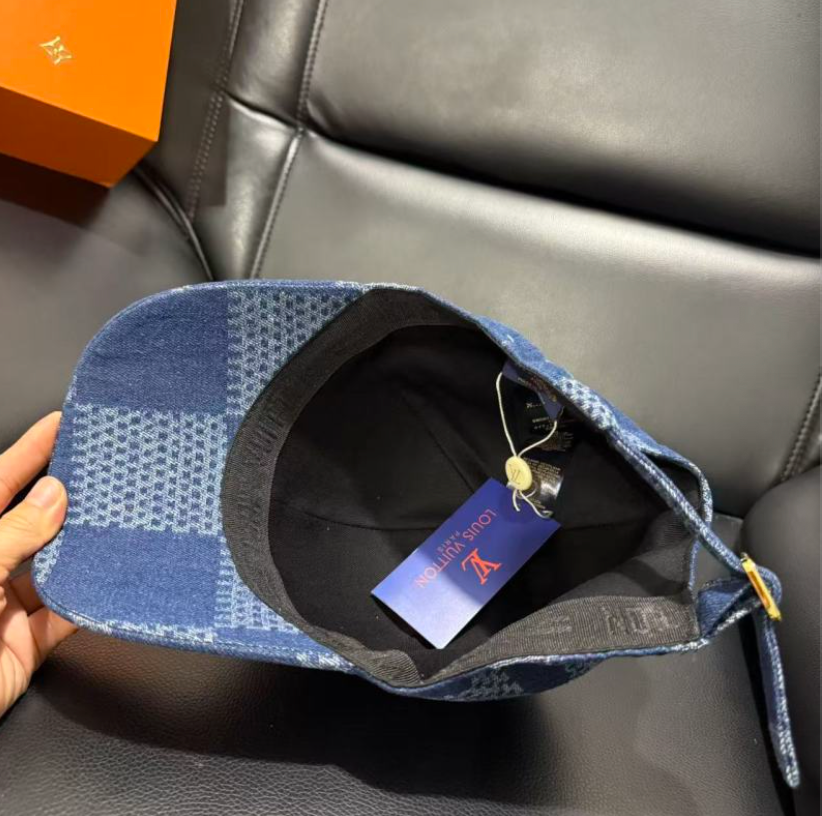 LOUIS VUITTON DAMIER DENIM 3D BASEBALL CAP – BLUE / DARK BLUE  – 1:1 HIGH END