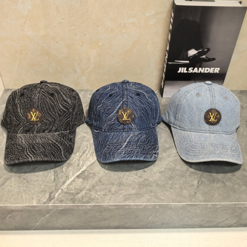 LOUIS VUITTON DENIM LV PATCH BASEBALL CAP – BLACK / BLUE / LIGHT BLUE – 1:1 HIGH END