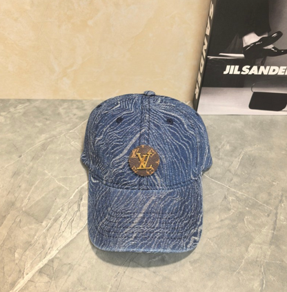 LOUIS VUITTON DENIM LV PATCH BASEBALL CAP – BLACK / BLUE / LIGHT BLUE – 1:1 HIGH END