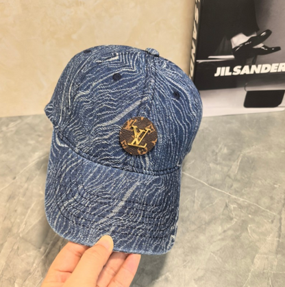 LOUIS VUITTON DENIM LV PATCH BASEBALL CAP – BLACK / BLUE / LIGHT BLUE – 1:1 HIGH END