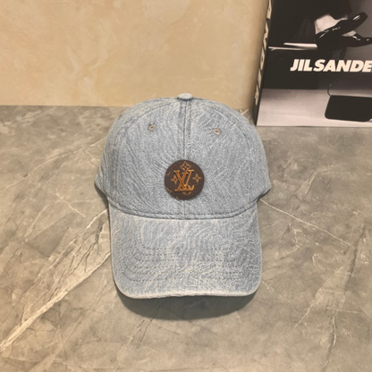 LOUIS VUITTON DENIM LV PATCH BASEBALL CAP – BLACK / BLUE / LIGHT BLUE – 1:1 HIGH END