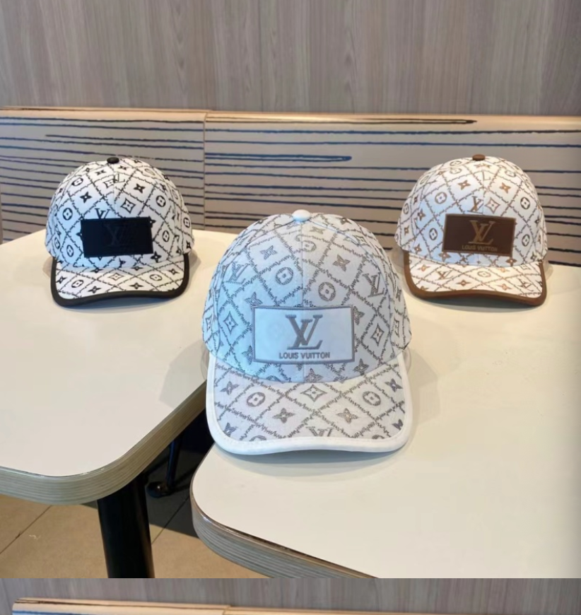 LOUIS VUITTON MONOGRAM PATCH BASEBALL CAP – WHITE / BLACK / BROWN  – 1:1 HIGH END