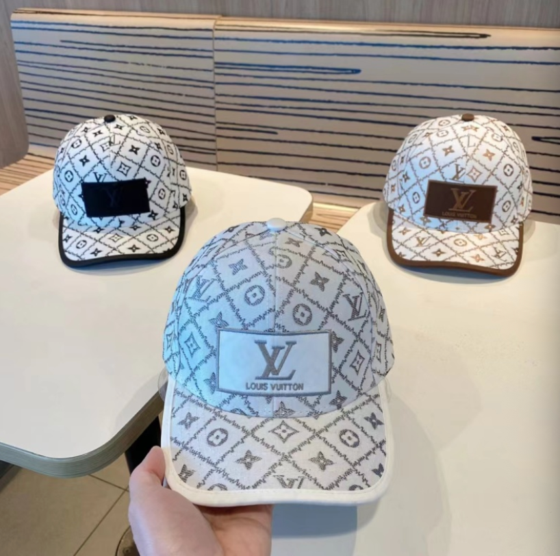 LOUIS VUITTON MONOGRAM PATCH BASEBALL CAP – WHITE / BLACK / BROWN  – 1:1 HIGH END