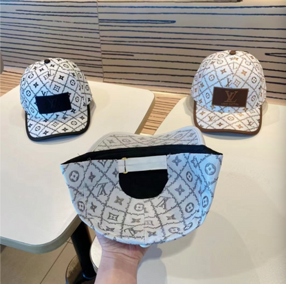 LOUIS VUITTON MONOGRAM PATCH BASEBALL CAP – WHITE / BLACK / BROWN  – 1:1 HIGH END
