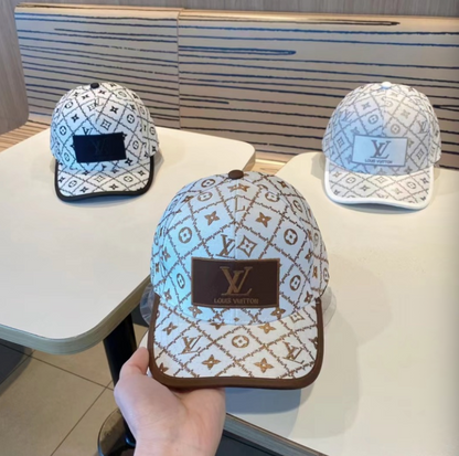 LOUIS VUITTON MONOGRAM PATCH BASEBALL CAP – WHITE / BLACK / BROWN  – 1:1 HIGH END