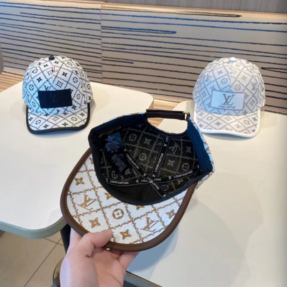 LOUIS VUITTON MONOGRAM PATCH BASEBALL CAP – WHITE / BLACK / BROWN  – 1:1 HIGH END