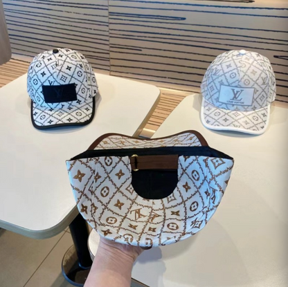 LOUIS VUITTON MONOGRAM PATCH BASEBALL CAP – WHITE / BLACK / BROWN  – 1:1 HIGH END