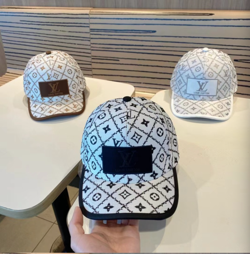 LOUIS VUITTON MONOGRAM PATCH BASEBALL CAP – WHITE / BLACK / BROWN  – 1:1 HIGH END