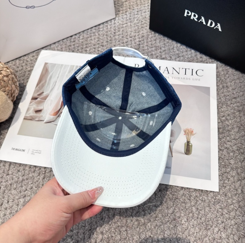PRADA TWO-TONE DENIM BASEBALL CAP – FULL SET – 1:1 HIGH END