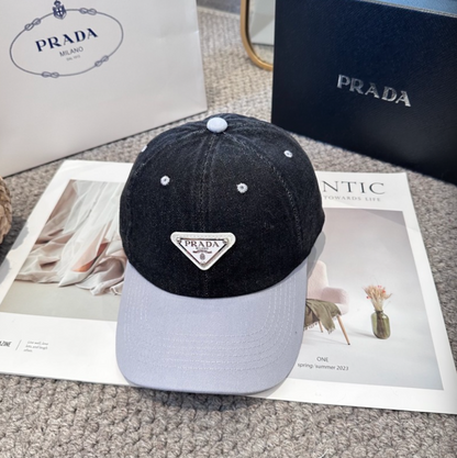PRADA TWO-TONE DENIM BASEBALL CAP – FULL SET – 1:1 HIGH END