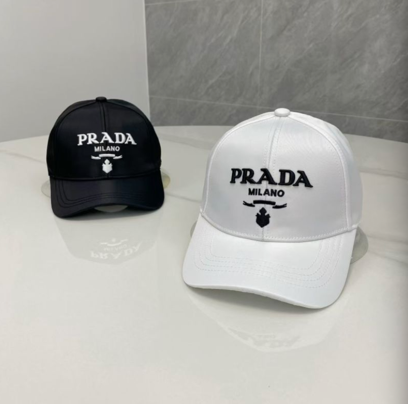 PRADA RE-NYLON LOGO BASEBALL CAP – BLACK / WHITE – FULL SET – 1:1 HIGH END