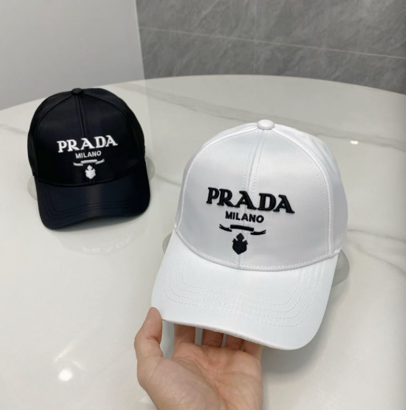 PRADA RE-NYLON LOGO BASEBALL CAP – BLACK / WHITE – FULL SET – 1:1 HIGH END