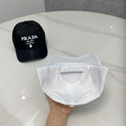 PRADA RE-NYLON LOGO BASEBALL CAP – BLACK / WHITE – FULL SET – 1:1 HIGH END