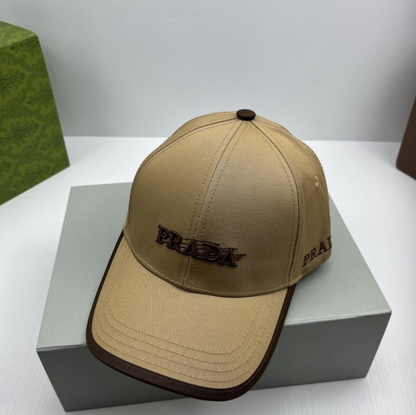 PRADA EMBROIDERED LOGO BASEBALL CAP – CREAM / PINK / WHITE / BEIGE / BLACK  – 1:1 HIGH END