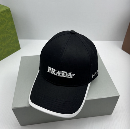PRADA EMBROIDERED LOGO BASEBALL CAP – CREAM / PINK / WHITE / BEIGE / BLACK  – 1:1 HIGH END